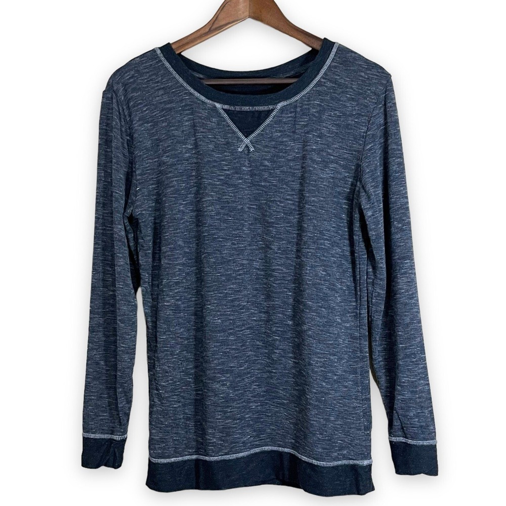 Felina Space Dye Pullover Womens XS Gray Long Sleeve Contrast Trim Excellent